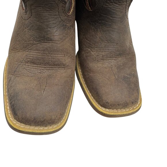 Durango Lil' Rebel Pro Brown Leather Square toe 8" Western Cowboy Boot Kids 2M - Picture 11 of 12